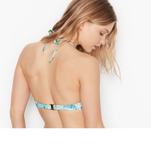 👙 Victoria's Secret Bali Bombshell Add-2-Cups Push-Up Swim Bikini Top Blue - Picture 2 of 3